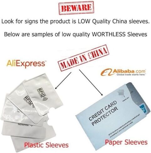 Semper Paratus Gear TYVEK Credit Card Protector RFID Blocking Sleeves | 100% MADE IN USA - Anti-theft for Travel wallet, pocket or purse. (5PAK) in Kuwait