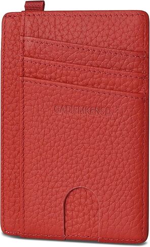 GADIEMKENSD حامل بطاقة الائتمان RFID حجب جلد طبيعي محفظة بطاقة نحيفة حجم صغير حافظات بطاقات محفظة سلسلة مفاتيح محفظة مع حلقة D Llaveros De Hombre مجموعة بطاقات إعفاء الهوية للنساء والرجال باللون الأسود in Kuwait