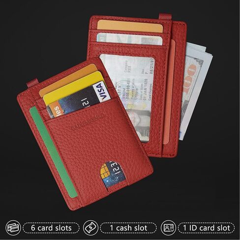 GADIEMKENSD حامل بطاقة الائتمان RFID حجب جلد طبيعي محفظة بطاقة نحيفة حجم صغير حافظات بطاقات محفظة سلسلة مفاتيح محفظة مع حلقة D Llaveros De Hombre مجموعة بطاقات إعفاء الهوية للنساء والرجال باللون الأسود in Kuwait