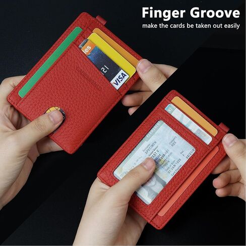 GADIEMKENSD حامل بطاقة الائتمان RFID حجب جلد طبيعي محفظة بطاقة نحيفة حجم صغير حافظات بطاقات محفظة سلسلة مفاتيح محفظة مع حلقة D Llaveros De Hombre مجموعة بطاقات إعفاء الهوية للنساء والرجال باللون الأسود in Kuwait