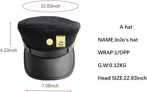 Cosplay Real Type JoJo's Bizarre Adventure Cosplay Metal Badge Jotaro Hat Adjustable Cap in Saudi Arabia