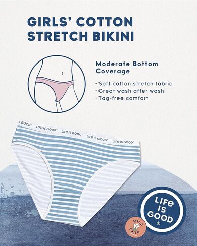 Life is Good Girls' Underwear - Casual Stretch Bikini Briefs (10 Pack) in Saudi Arabia