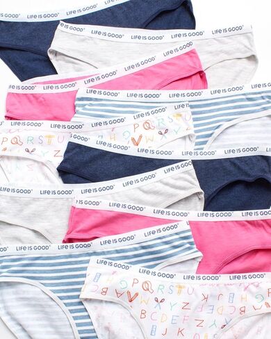 Life is Good Girls' Underwear - Casual Stretch Bikini Briefs (10 Pack) in Saudi Arabia