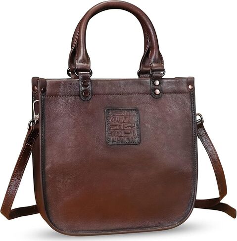 Genuine Leather Top Handle Handbag Purse for Women Vintage Over the Shoulder Bag Handmade Crossbody Satchel in Saudi Arabia