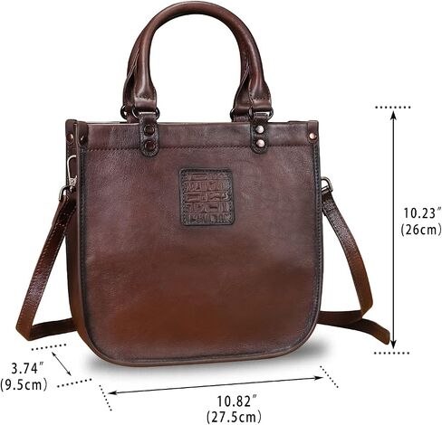 Genuine Leather Top Handle Handbag Purse for Women Vintage Over the Shoulder Bag Handmade Crossbody Satchel in Saudi Arabia
