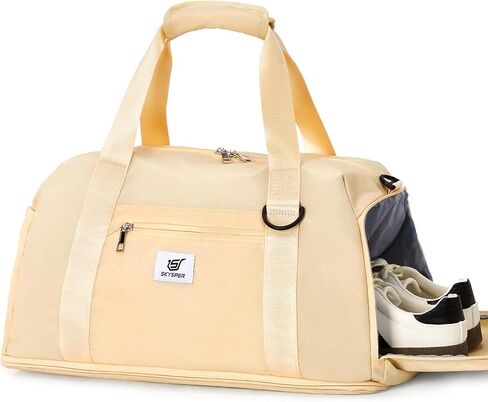 حقيبة سفر SKYSPER حقيبة صالة الألعاب الرياضية للنساء والرجال، حقيبة حمل مقاومة للماء مع حجرة للأحذية وجيب مبلل، لحمل الأمتعة في عطلة نهاية الأسبوع طوال الليل وحقيبة سفر وحقائب مستشفى مع أكمام بعجلات in Kuwait