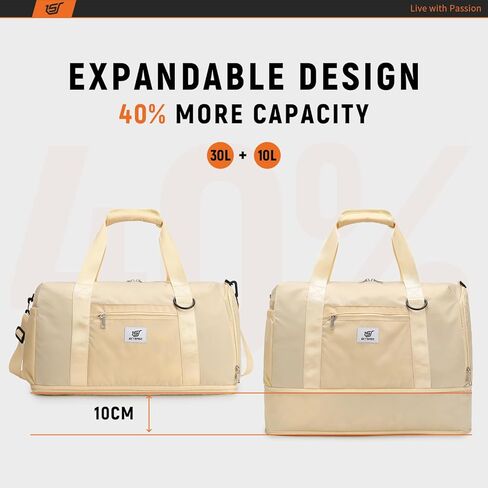 حقيبة سفر SKYSPER حقيبة صالة الألعاب الرياضية للنساء والرجال، حقيبة حمل مقاومة للماء مع حجرة للأحذية وجيب مبلل، لحمل الأمتعة في عطلة نهاية الأسبوع طوال الليل وحقيبة سفر وحقائب مستشفى مع أكمام بعجلات in Kuwait