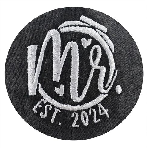 2 قطعة قبعات السيد والسيدة EST 2024 المتطابقة للرجال والنساء هدايا، قبعات بيسبول مطرزة عتيقة من القطن قابلة للتعديل in Kuwait