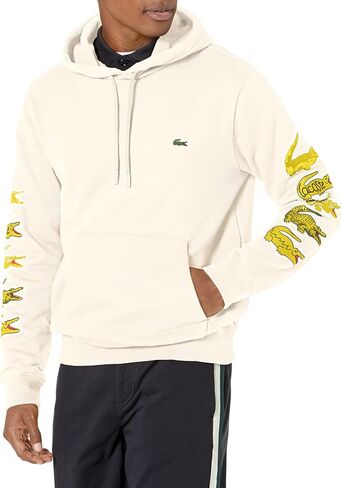 Lacoste Men's Stacked Timeline Croc Hooded Sweatshirt in Saudi Arabia