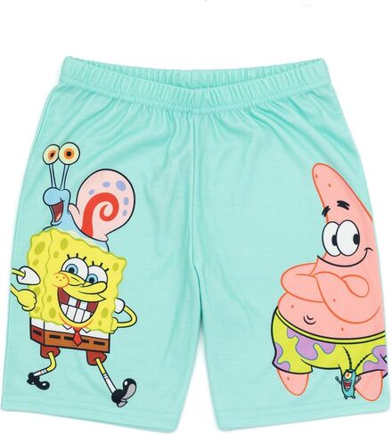 SpongeBob SquarePants Kids Pyjama Set | Boys & Girls Blue Short Sleeve T-Shirt & Shorts | Squidward Patrick Mr Krabs Gary PJs in Saudi Arabia