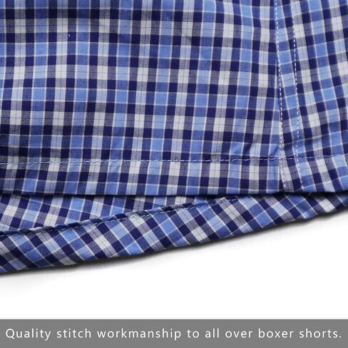 HAOSHIHE Men's woven boxer shorts 100% cotton with exposed waistband loose fit in Kuwait