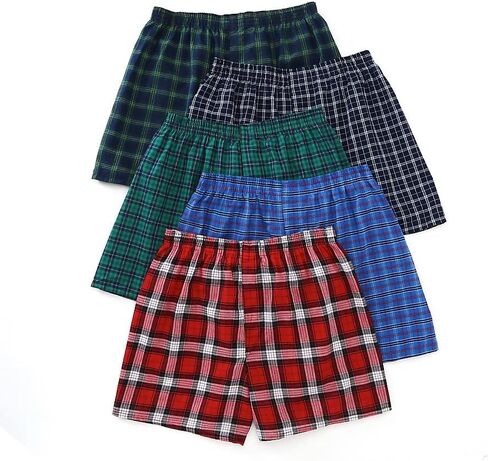 Fruit of the Loom 5-Pack Tartan Boxers Size Extra Large in Saudi Arabia