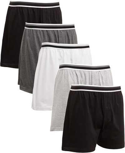 Marks and Spencer Men's 5-Pack Pure Cotton Cool & Fresh Boxers, Grey Mix, Small in Saudi Arabia