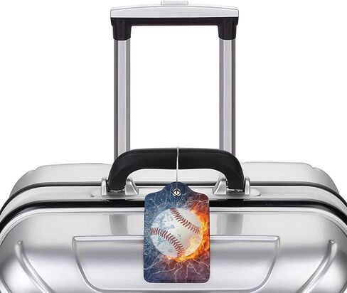 عبوتان من علامات أمتعة البيسبول لحقائب السفر الرياضية للرجال والأولاد والأطفال، مجموعة ملصقات لبطاقة الهوية من جلد البولي يوريثان مع غطاء خلفي كامل للخصوصية من الفولاذ المقاوم للصدأ وعلامات للأمتعة in Kuwait