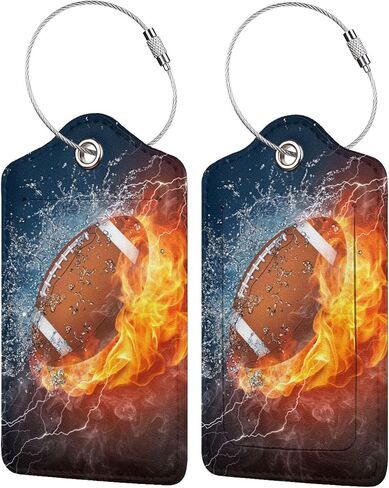 عبوتان من علامات أمتعة البيسبول لحقائب السفر الرياضية للرجال والأولاد والأطفال، مجموعة ملصقات لبطاقة الهوية من جلد البولي يوريثان مع غطاء خلفي كامل للخصوصية من الفولاذ المقاوم للصدأ وعلامات للأمتعة in Kuwait