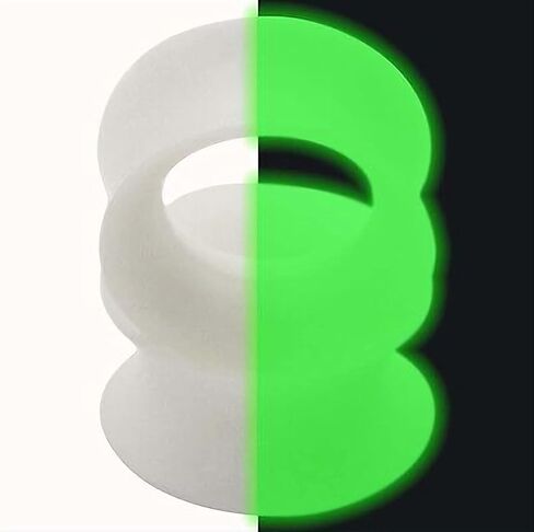 Pair 1/2" (12MM) GLOW IN THE DARK CLEAR SILICONE EARSKIN TUNNELS Double Flare Gauges Super Ultra Thin Soft Flexible Flesh Plugs (2pcs) in Saudi Arabia
