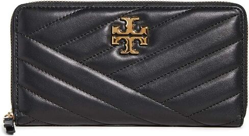 محفظة نسائية من Tory Burch Kira Chevron بسحاب كونتيننتال، سوداء، مقاس واحد in Kuwait
