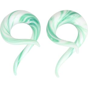 Qmcandy 2pcs Glass Spiral Ear Plugs Tapers Plugs Twist Stretchers Earrings Piercing Gauges 4g-00g in Kuwait