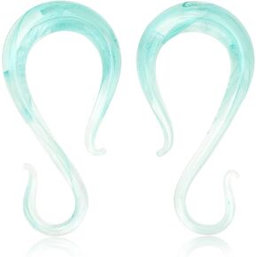 Qmcandy 2pcs Glass Spiral Ear Plugs Tapers Plugs Twist Stretchers Earrings Piercing Gauges 4g-00g in Kuwait