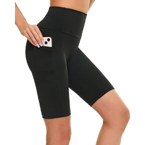 Neonysweets Womens Running Workout Yoga Shorts Pants Half Tights with Pockets in Kuwait