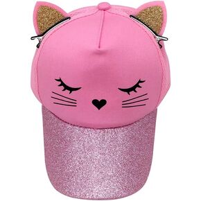 D.O.T Kids Cat Ear Baseball Cap Girls Cute Kitty Adjustable Snapback Trucker Hat for Summer Sport Travel Hiking 2-15Y in Kuwait