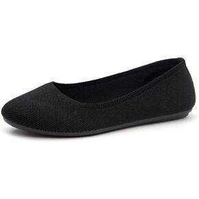 Shoe Land Flats for Women – Knit Ballet Flats, Soft Square Toe Slip-On Flat Shoes with Memory Foam, Foldable Lightweight Comfort for Work Travel Daily Wear in Kuwait