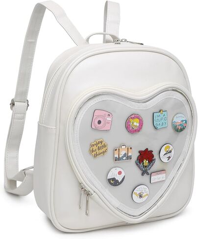 Ita Bag Backpack PU Leather Heart Shaped Purse JK Uniform Bags for Anime Pins Display in Kuwait