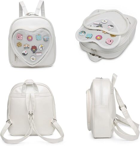 Ita Bag Backpack PU Leather Heart Shaped Purse JK Uniform Bags for Anime Pins Display in Kuwait