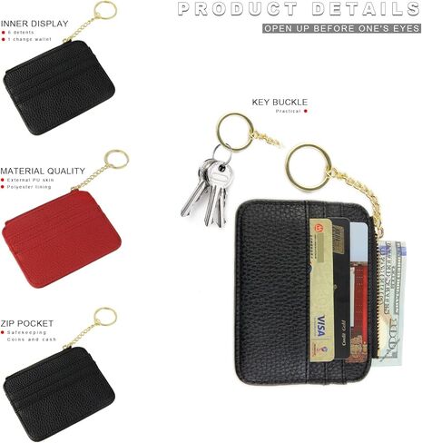 حامل بطاقات الائتمان من جاجوفو، محفظة رفيعة لبطاقات الائتمان، محفظة جيب صغيرة، محفظة عملات معدنية بسحاب، حامل بطاقات عمل جديد 2023 للرجال والنساء، ازرق، تصميم بسيط, أزرق, مُبسط in Kuwait