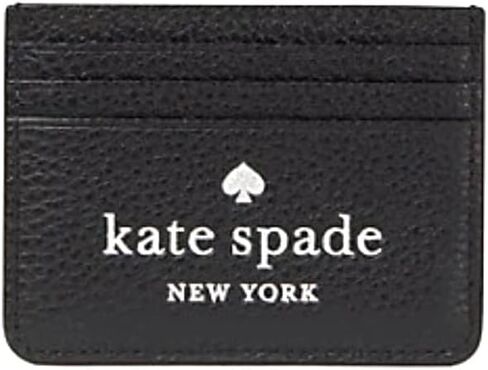 Kate Spade Small Slim Card Holder Case Wallet Black Silver Glitter in Saudi Arabia