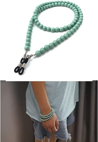 الخرز الملونة المرأة سلسلة النظارات النظارات مثبات قناع القراءة الزجاج قلادة حبل in Kuwait