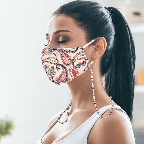 HOLLOSPORT 2 حزمة حبل قناع الوجه مطرز مع 4 نهايات سلسلة النظارات للنساء والفتيات، حامل ملحقات نظارات العين حزام قلادة حول الرقبة للبالغين in Kuwait