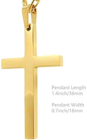 قلادة سلسلة ربط فيجارو ذهبية من FZTN للرجال والنساء والمراهقين والأولاد 18 قيراط مطلية بالذهب من الفولاذ المقاوم للصدأ، مجوهرات عصرية، يمكن ارتداؤها بمفردها أو مع قلادة، 18-26 بوصة in Kuwait