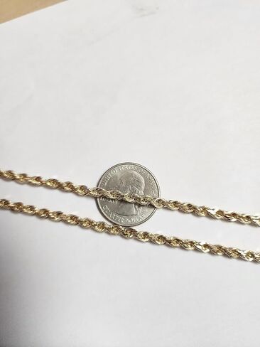 Galaxy Gold GG MADE IN USA SOLID GOLD 14K SOLID GOLD DIAMOND CUT ROPE MENS CHAIN 4MM THICK mens 14k STAMPED gold rope chain YELLOW GOLD Lobster Clasp MADE IN USA 18 inch to 30 inch in Saudi Arabia