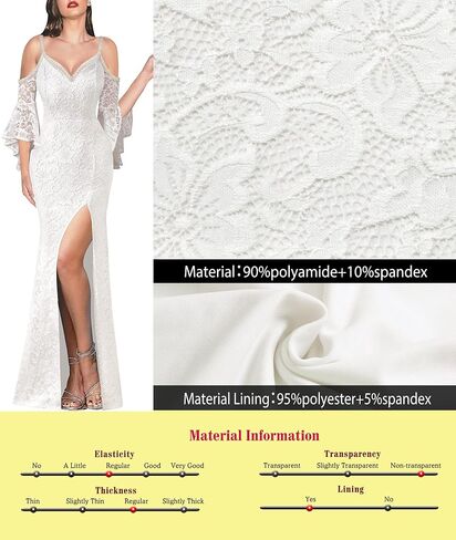VFSHOW Women Floral Lace Beaded V Neck Bell Sleeve Prom Formal Maxi Dress 2023 Sexy Cold Shoulder High Slit Long Evening Gown in Saudi Arabia