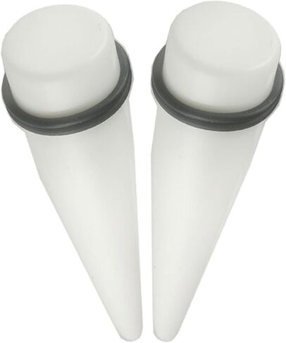 bodyjewellery White Acrylic Ear s Stretching Tapers Plugs Piercing 2Pcs in Saudi Arabia