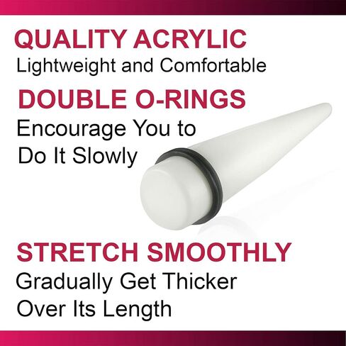 bodyjewellery White Acrylic Ear s Stretching Tapers Plugs Piercing 2Pcs in Saudi Arabia