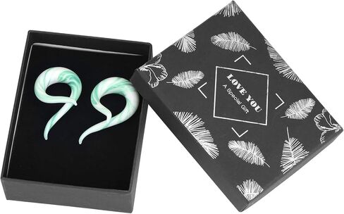 Qmcandy 2pcs Glass Spiral Ear Plugs Tapers Plugs Twist Stretchers Earrings Piercing Gauges 4g-00g in Kuwait