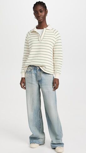 سويت شيرت بولو بيترتيري للسيدات من MWL من Madewell مخطط in Kuwait