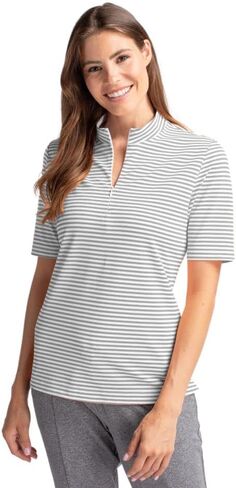 Cutter & Buck Virtue Eco Pique Stripe Recycled Womens Top in Saudi Arabia