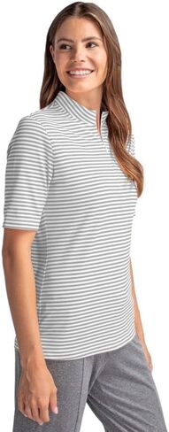 Cutter & Buck Virtue Eco Pique Stripe Recycled Womens Top in Saudi Arabia