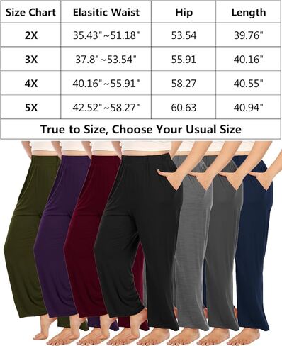 سروال بيجامة من Beocut بمقاس كبير للنساء ملابس نوم وسروال يوجا مع جيوب in Kuwait