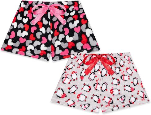 2-Pack Plush Cozy Pajama Sleep Shorts for Women - Super Soft PJ Shorts in Kuwait