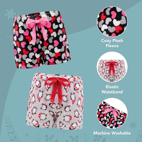 2-Pack Plush Cozy Pajama Sleep Shorts for Women - Super Soft PJ Shorts in Kuwait