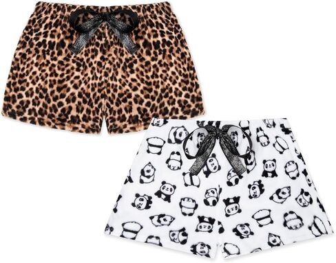2-Pack Plush Cozy Pajama Sleep Shorts for Women - Super Soft PJ Shorts in Kuwait