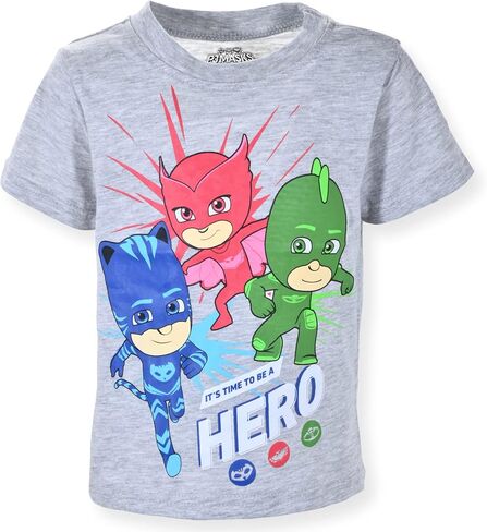 مجموعة من 4 تي شيرتات للأولاد من PJ Masks Disney Catboy وOwlette وGekko للأطفال الصغار والأطفال الصغار - أزرق/أحمر/أخضر/رمادي in Kuwait