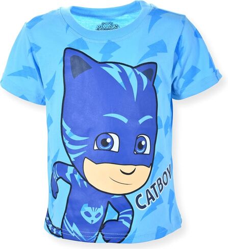 مجموعة من 4 تي شيرتات للأولاد من PJ Masks Disney Catboy وOwlette وGekko للأطفال الصغار والأطفال الصغار - أزرق/أحمر/أخضر/رمادي in Kuwait