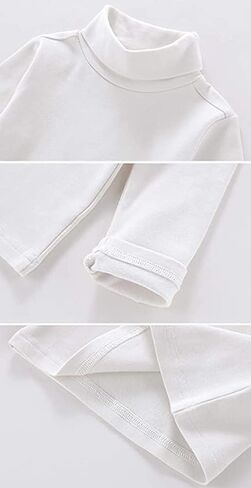 تي شيرت HAXICO للجنسين من البنات والأولاد بأكمام طويلة وفتحة رقبة دائرية تي شيرت للأطفال الصغار بياقة مدورة من القطن الأساسي الدافئ قمصان من عمر 2 إلى 8 سنوات in Kuwait