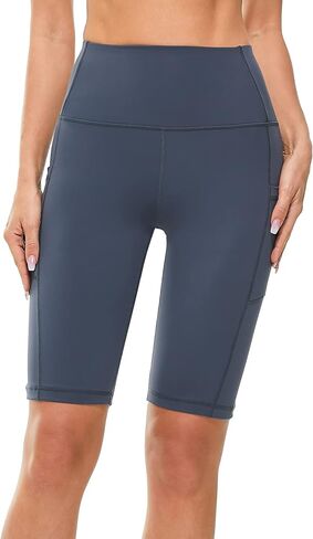 Neonysweets Womens Running Workout Yoga Shorts Pants Half Tights with Pockets in Saudi Arabia