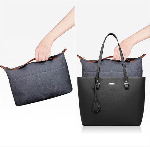 Vercord Womens Handbag Organizers for Tote bag Purse Insert Inside Liner bag with Zipper Beige Medium in Kuwait